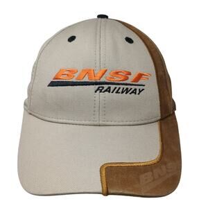 BNSF Railway Strapback Baseball Cap Brown One Size Adjustable Embroidered PNP